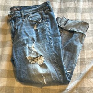 Torrid Crop Boyfriend Vintage Stretch Distressed Jeans